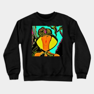 tropical colours art deco summer hat Crewneck Sweatshirt